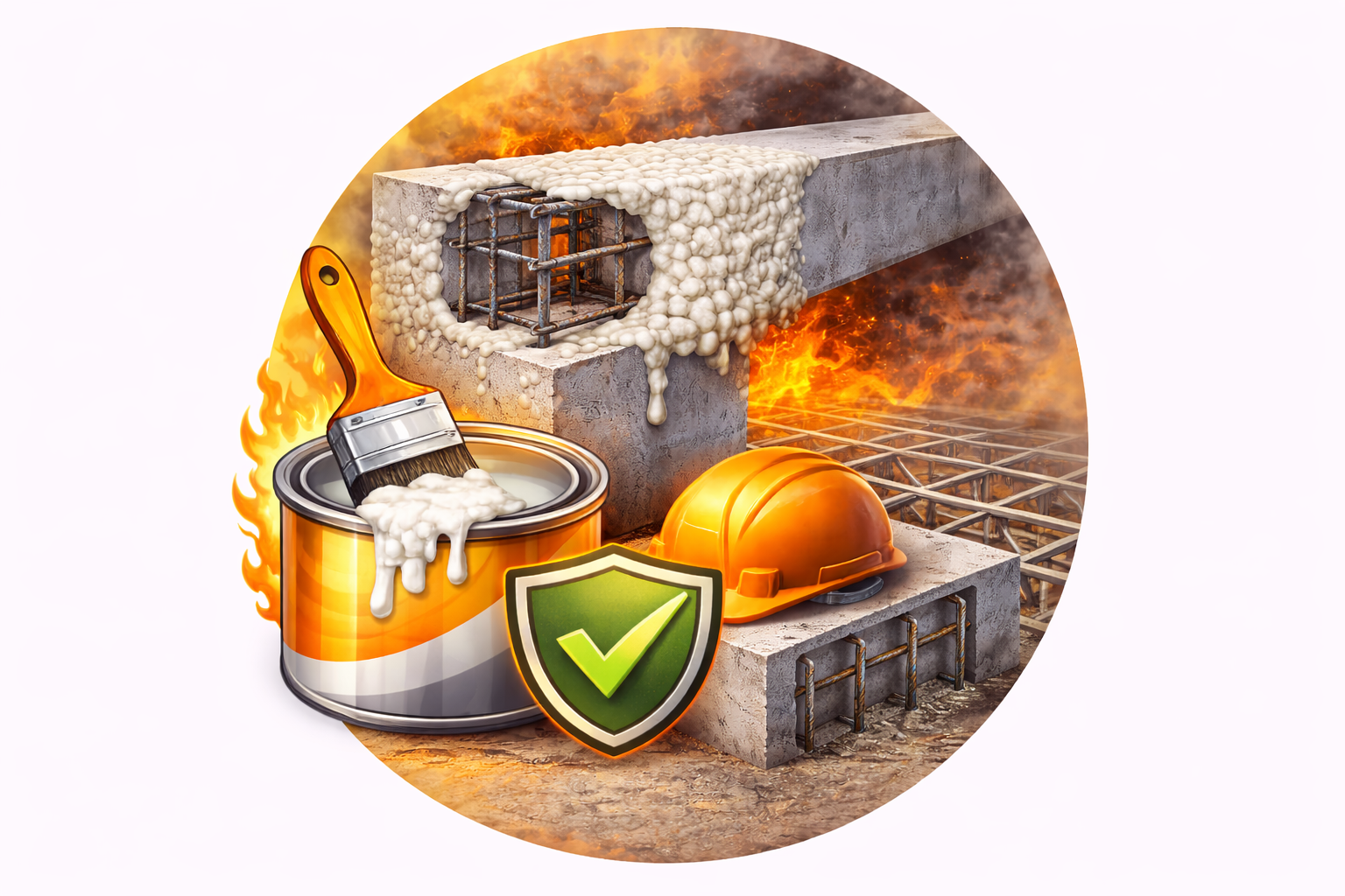 Protection incendie béton armé par peinture intumescente R30-R120